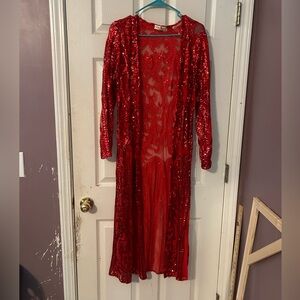 Red Sequin Duster